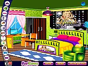 Play Miley Cyrus Fan Room Decoration free online game, girl decorating a room with Miley Cyrus posters and glam style, free online design game
