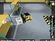 Forklift License free online game, driving a yellow forklift truck in a warehouse, simulation and puzzle game screenshot