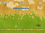 Screenshot of Oddo, an endless runner game showing the character jumping over obstacles in a strange, colorful world.
