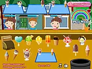 Screenshot of Ice Cream Stall game showing a vendor serving ice cream cones to waiting kids