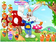 Play Dancing Bunny Dress Up free online game, featuring an adorable Easter bunny surrounded by hats, suits, and dresses for a holiday makeover.
