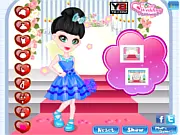Wedding Flower Girl Dress Up free online game screenshot showing a cute girl in a white tulle dress holding a basket of petals.