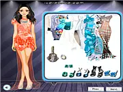 Futuristic Fashion Style dress-up game screenshot showing model in cyberpunk outfit
