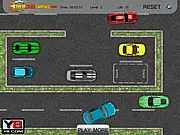 A large grey SUV being carefully parked in a designated yellow parking space, avoiding cones in the Park Your SUV online game