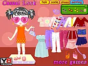 Casual Dress Up game screenshot, cute girl with new clothes and hairstyle, play free online fashion game