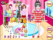 Mother's Day Shopping Dress Up game screenshot, girl holding shopping bags, new clothes, play free online