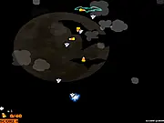 Screenshot of the Banshee The Ghost game showing a white ghostly figure shooting beams at several dark, flying fiend enemies.