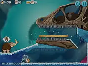 A cute squirrel being launched towards a pile of nuts in the free online physics puzzle game Nutty Mania.