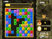 Play Treasures Diggers online free, match 3 puzzle game, click identical shapes, earn coins by clearing blocks
