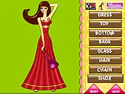 New Freestyle Girl Dress Up online game screenshot, a Stick Girl model being styled with a new dress and hair