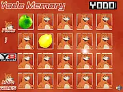 Yodo Memory Game free online puzzle game screenshot showing pairs of fruit cards used to test memory and matching skills