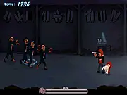 Screenshot from an action strategy game showing a fortified base or 'last home' being attacked by various types of zombies, while cute characters (possibly bunnies) are used as defensive units.