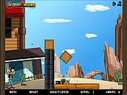 Lucky Luke shooting a gun at the Dalton Brothers in the Wild West, Shoot The Daltons 2 game screenshot