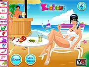 Girl packing suitcase for vacation, Summer Vacation Prep free online game screenshot, preparing stylish beach outfits on PlayArcadeHub