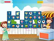 Drinks Lian Kian free online game screenshot showing pairs of cool drink tiles to be matched in a classic Connect-2 puzzle