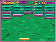 Dolidoli Nasty Brick Attack free online game screenshot showing a paddle, a bouncing ball, and bricks being destroyed