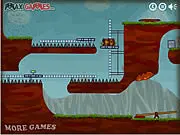 Gameplay screenshot of the platform puzzle game Path Barrel showing a brown barrel balancing on a narrow wooden platform.