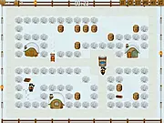 Bebry City Life free online adventure game, little bebry collects wood to build a house, avoid hunters on PlayArcadeHub