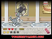 Tom and Jerry Museum Adventure game screenshot, Tom the cat collecting items, free online puzzle game