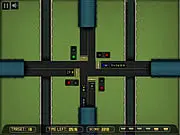 Gameplay screenshot of the free online simulation game Mumbai Traffic Control, showing a busy city intersection with multiple cars and trucks