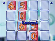 Match The Numbers online memory game screenshot showing a grid of face-down and flipped cards with numbers
