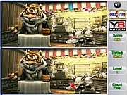 Animals Spot The Difference game screen showing two nearly identical pictures of a lion with a circle highlighting one of the visual discrepancies