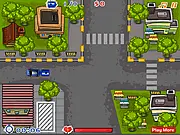 Park My Caravan free online game screenshot, player trying to park a large caravan in a white-marked space, physics-based driving simulator game on PlayArcadeHub
