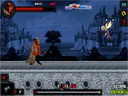 The main character, Hellguy, engaged in an intense shootout with multiple enemies in the 2D action game