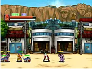 The KOF character Iori Yagami surrounded by enemies, preparing to unleash a purple flame attack in the online action game