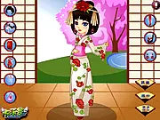Japanese Princess online game screenshot - free kimono traditional dress up game