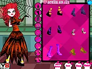 Monster High Operetta character in a dress up game, showing her cool and astounding stage clothes and dramatic style