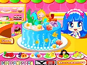 Screenshot of the Dreaming Cake Master free online game showing a beautifully decorated multi-layer cake with frosting and toppings.