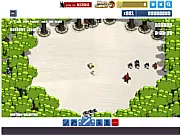 Boxhead: Biever and Baby free online zombie shooter game, Biever character fighting undead hordes with a machine gun.