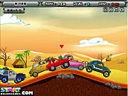 Swift Gears desert racing online game, using nitro speed to maintain car balance on challenging levels, free car game