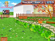 Screenshot of the Spring Backyard Jigsaw Puzzle free online game, showing scattered puzzle pieces of a beautiful, colorful spring garden scene.