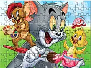 Play Tom and Jerry Jigsaw Puzzle free online game, cartoon image puzzle with Tom and Jerry