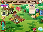 A player raking and planting seeds in the Farmer's Market free online farming game