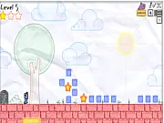 The little alien character jumping on platforms in the Paper Venture 2 free online skill game