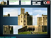 Sliding the pieces to solve a picture puzzle featuring a beautiful castle in the Castles Slide Puzzle free game