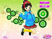Screenshot of Pretty Cure Dress Up online game showing the character Kise smiling, ready to be dressed in a selection of various colorful anime-style outfits and accessories