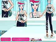 Screenshot of the free online dress-up game Street Snap-Spring Fashion 2013 showing a model being dressed in stylish early 2010s spring clothing.