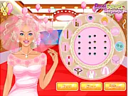 Screenshot from My Perfect Wedding Makeover free online game showing a bride-to-be receiving a beauty treatment or applying makeup for her wedding day.