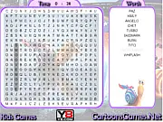 Play Turbo Word Search free online puzzle game, finding characters like Turbo and Chet in the letter grid on PlayArcadeHub.