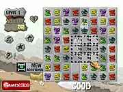 Gameplay screenshot of the match 3 game Monsters Hill showing colorful monster tiles being swapped