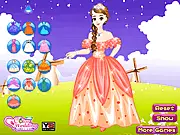 Princess Sophie Dressup game screen showing Princess Sophie wearing a blue royal gown and a tiara