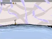 Fancy Pants Adventure World 2 game art showing the stick figure hero running quickly across a vibrant, hand-drawn platforming level.