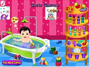 Baby Care and Bath free online simulation game. Give the sweet baby a fun bath, use shampoos, petals, and choose new clothes to keep him happy.