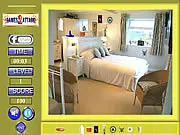 Beach Room Hidden Object game screenshot, finding concealed items in a beach-themed room, free hidden object game on PlayArcadeHub