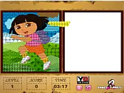 Play Dora Pixel Pixing free online puzzle game on PlayArcadeHub, assembling a pixel art picture of Dora the Explorer