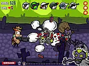 Zombiewest free online game screenshot, Wild West zombie shooter, weapon upgrade system